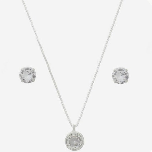 Conjunto Colar e Brinco Ponto de Luz Folheado