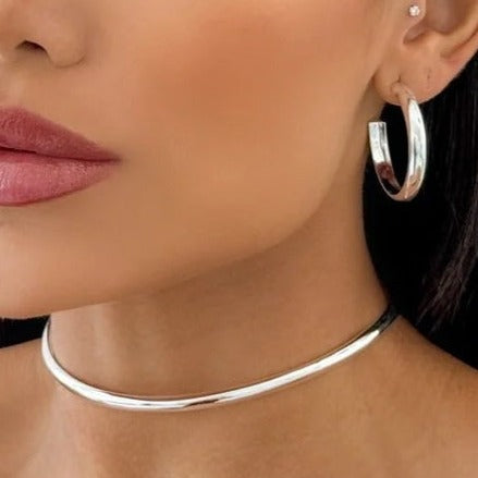 Colar Chocker Aro Fino Folheado