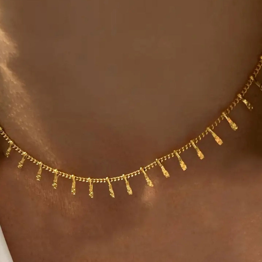Colar Corrente Pontinhos Dourado
