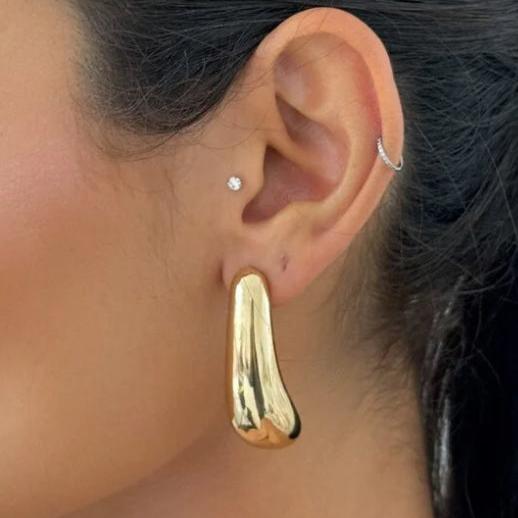 Brinco Gota Longo Bol Dourado