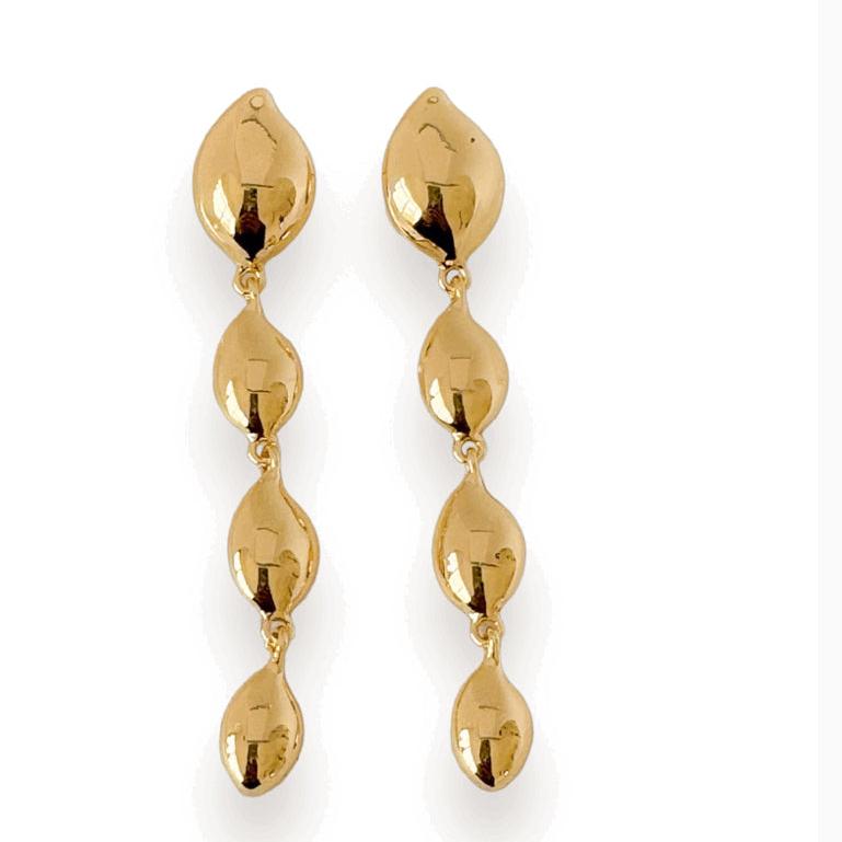 Brinco Camadas Em Gotas Dourado