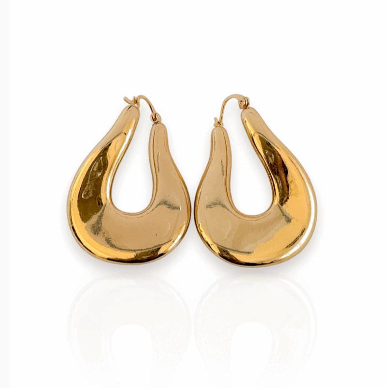 Brinco Argola Orgânico vazado Dourado