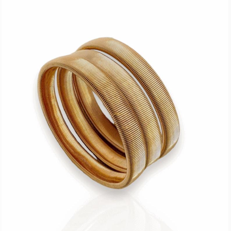 Trio Pulseira Bracelete Fio Mola Folheado