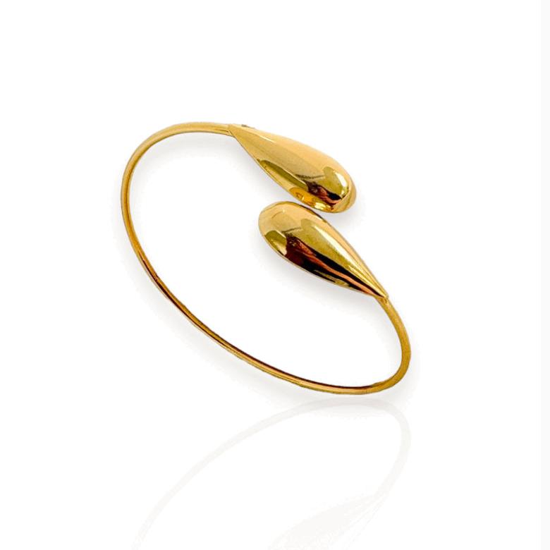 Pulseira Bracelete Gota Fino Dourado Folheado