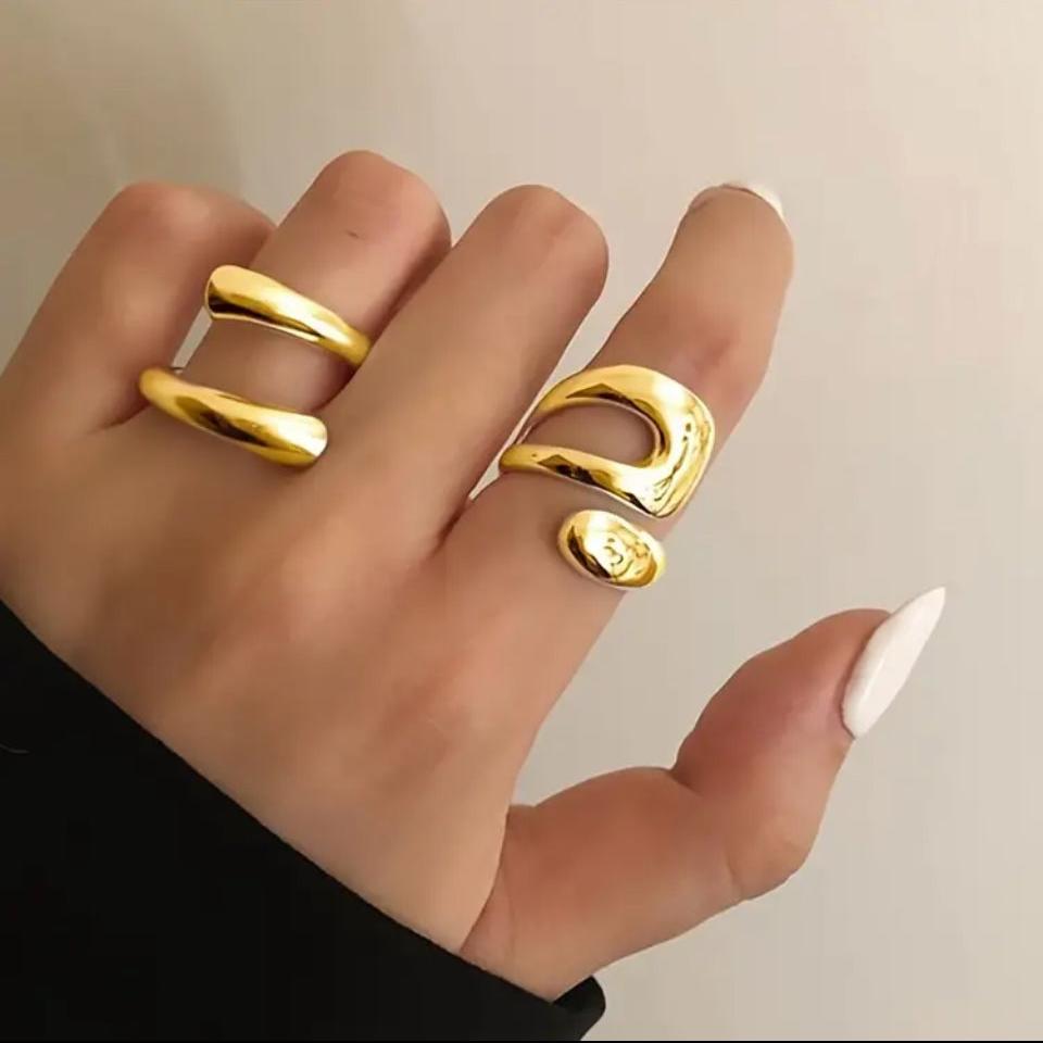 Anel Kit Com 2 Ajustável Dourado