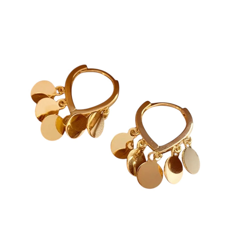 Brinco Argola Pequena com Plaquinhas dourada