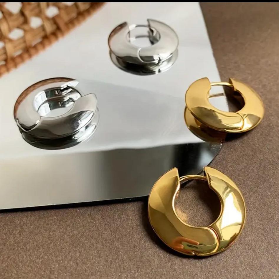 Brinco Argola Click Chapado Dourado Folheado