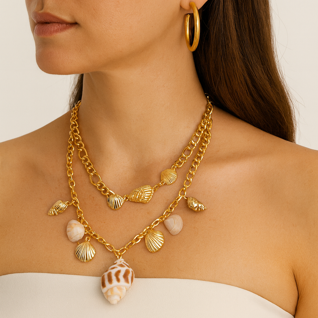 Colar Duplo Pingetes Mar Dourado