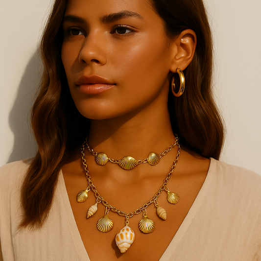 Colar Duplo Pingetes Mar Dourado