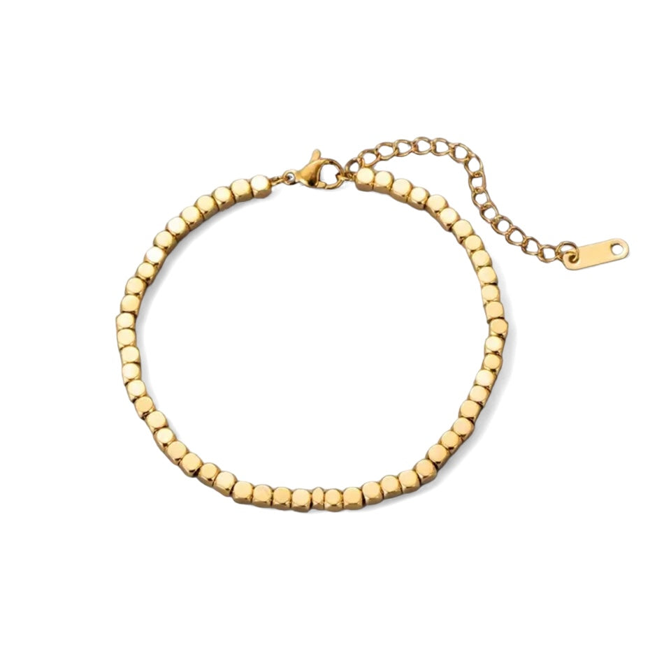 Pulseira Pedrinhas Douradas Folheado