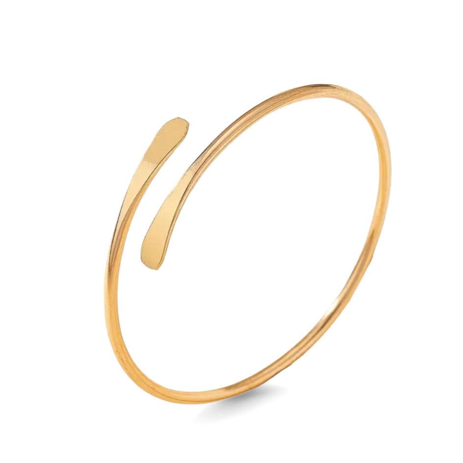 Pulseira Bracelete Fina Gota Dourado