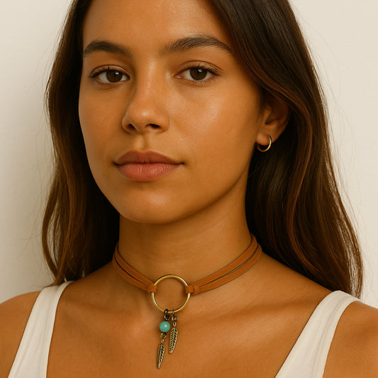 Colar Chocker Courinho com Pingente