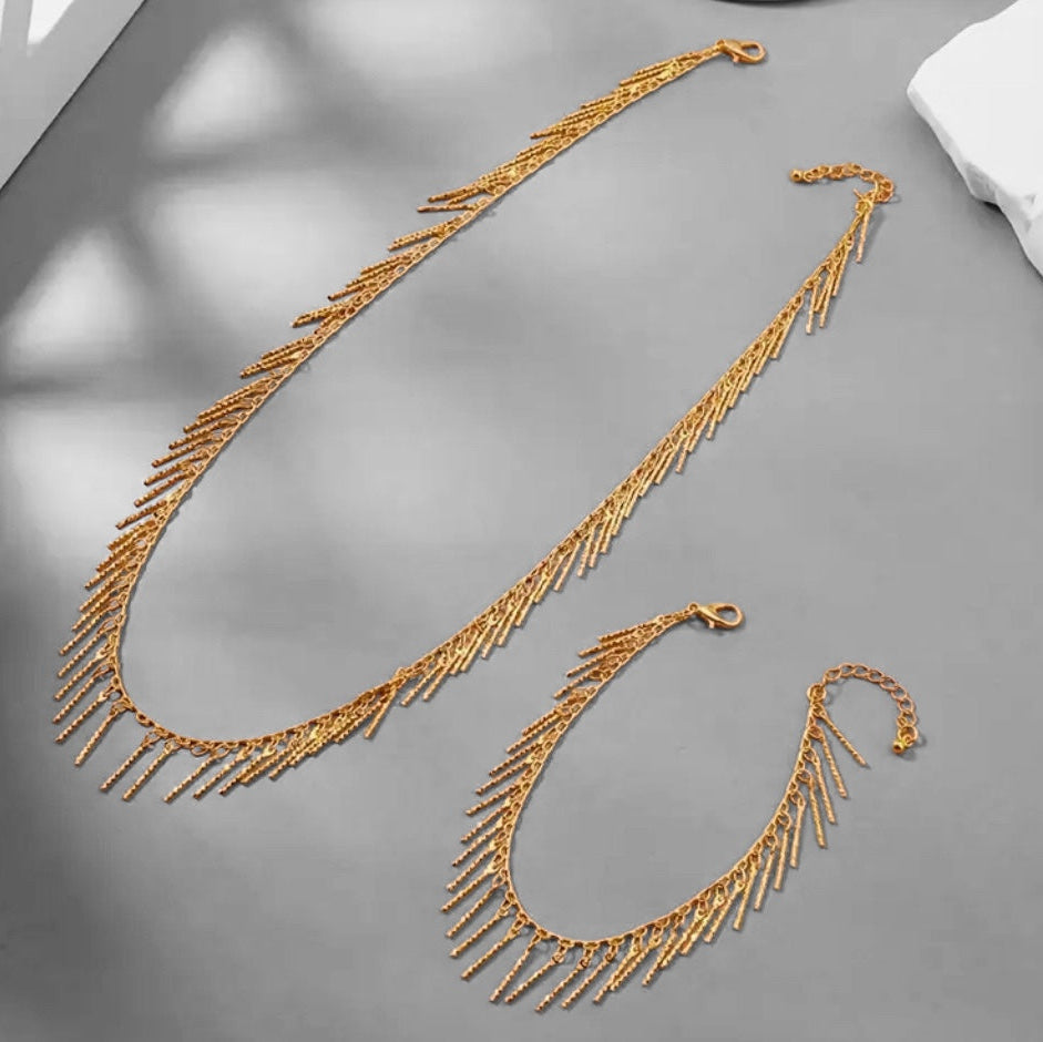 Colar Corrente Palitos Dourado