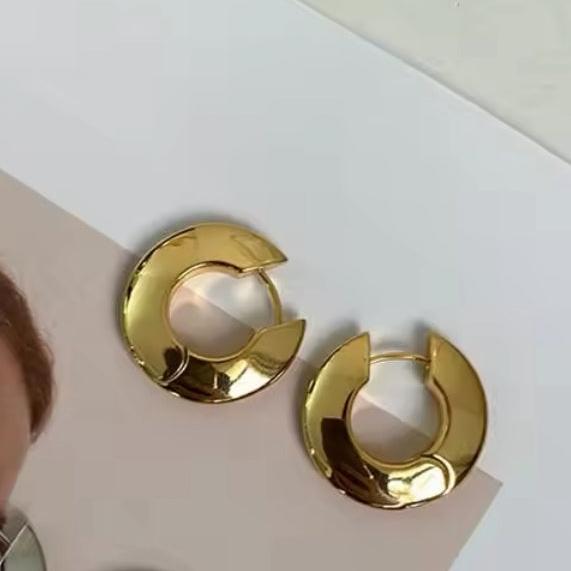 Brinco Argola Click Chapado Dourado Folheado