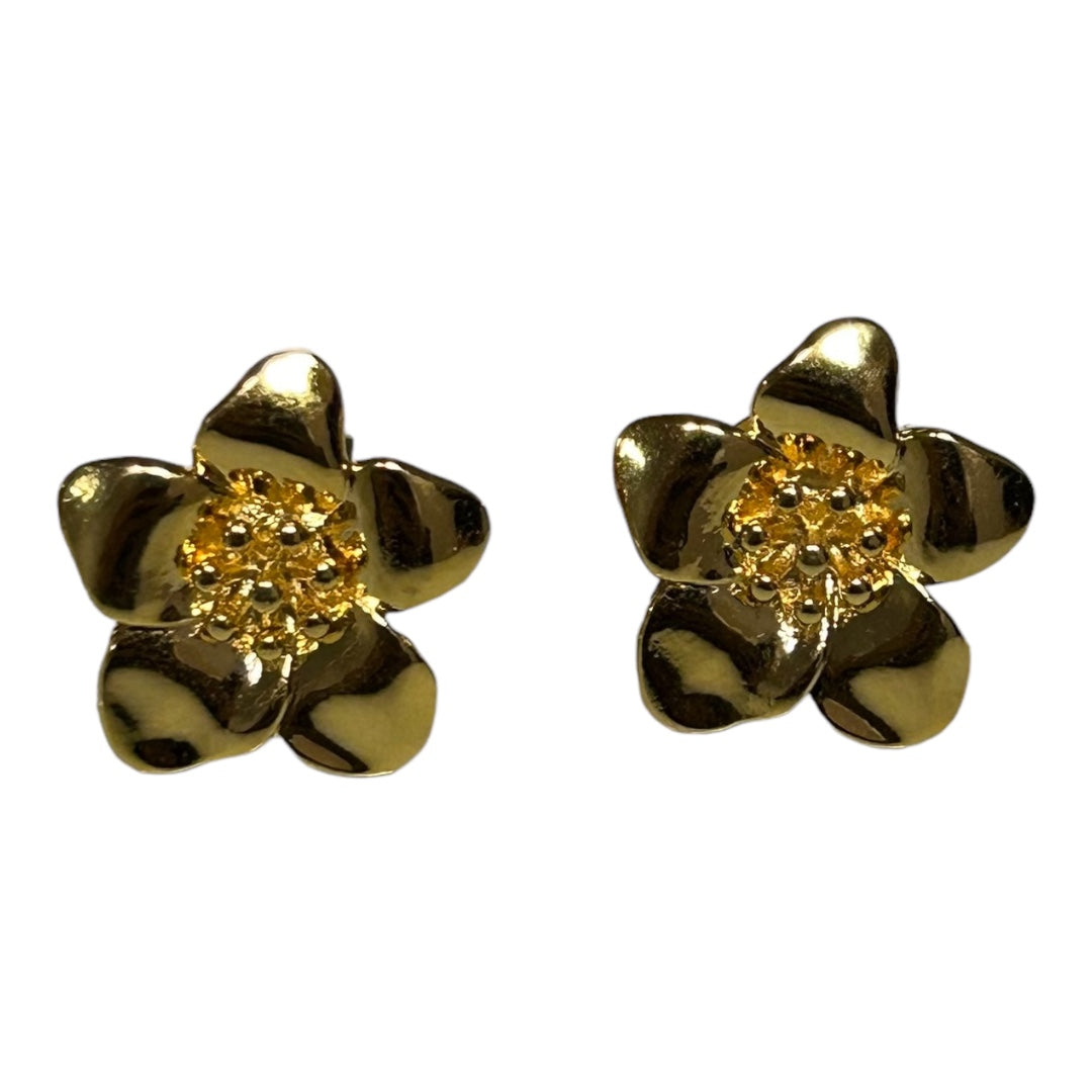 Brinco Flor Margarida Dourado Pequeno Folheado