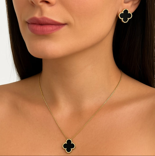 Colar Chocker com Brinco Trevo