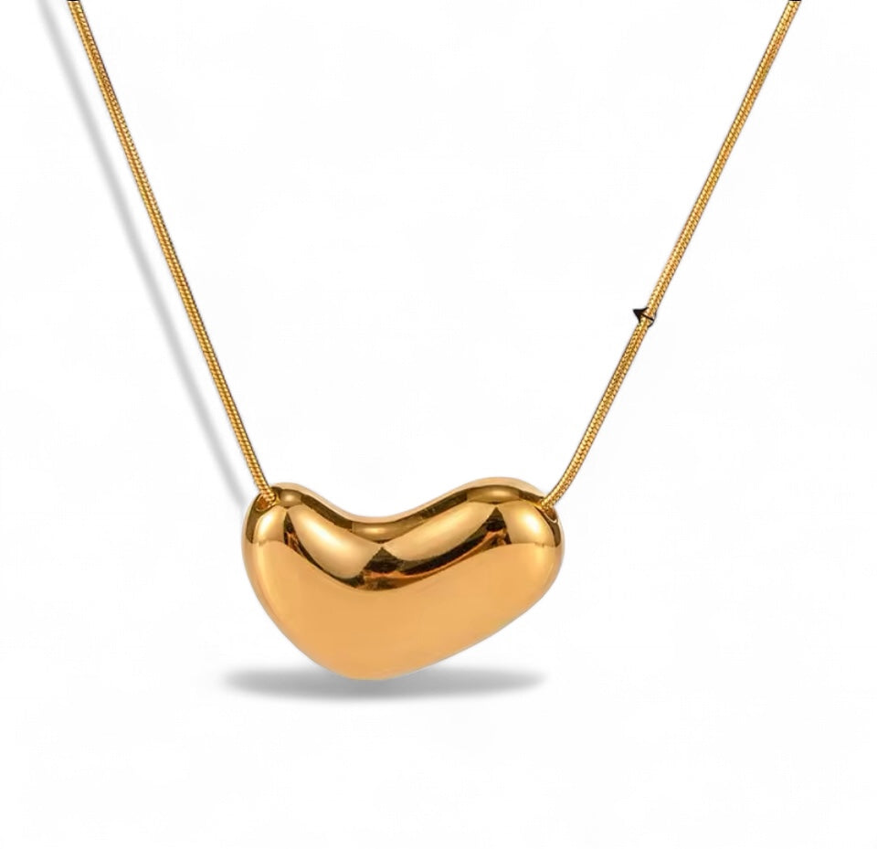 Colar Corrente Com Pingente Orgânico Dourado Folheado