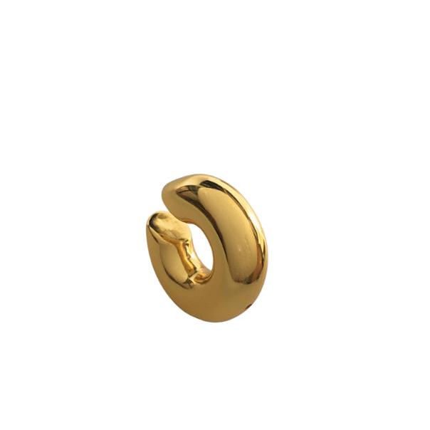 Brinco piercing Argola Lisa Tubular Dourado Folheado 2