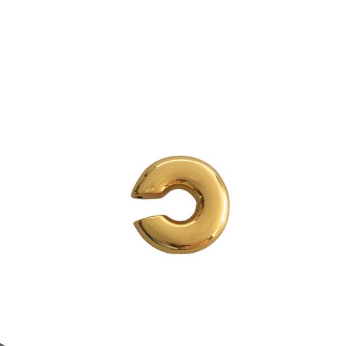 Brinco piercing Argola Lisa Tubular Dourado Folheado 2