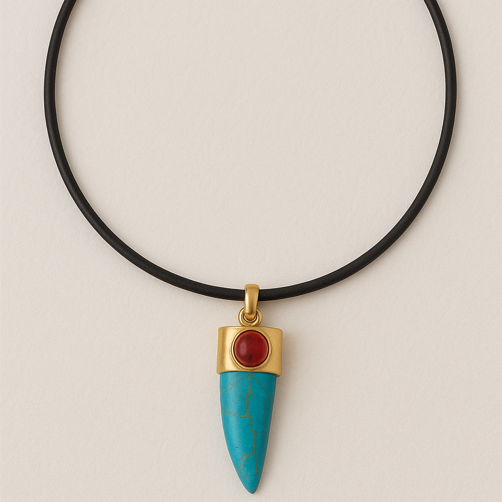 Colar Chocker Fio Dente Com Pedra
