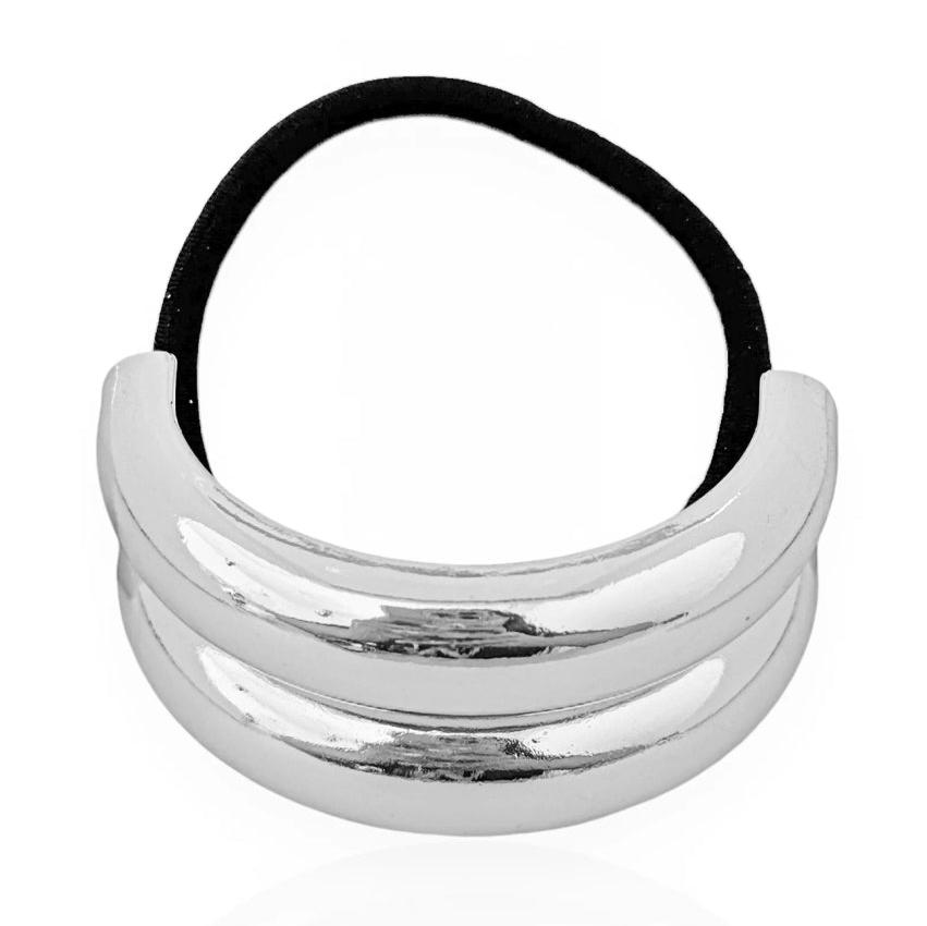 Presilha Com Elástico De Cabelo e Metal