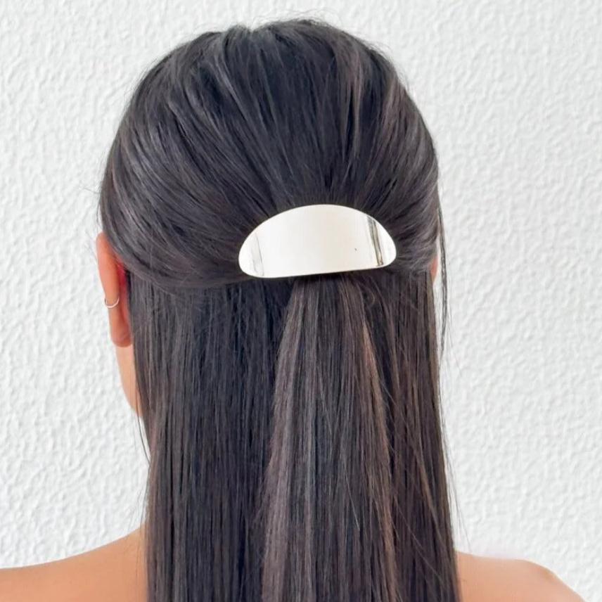 Presilha Com Elástico de Cabelo e Metal Folheado