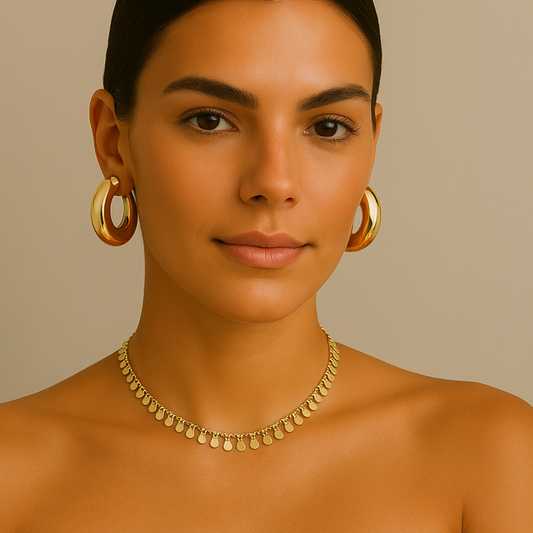 Colar Chocker Minimalista Plaquinas