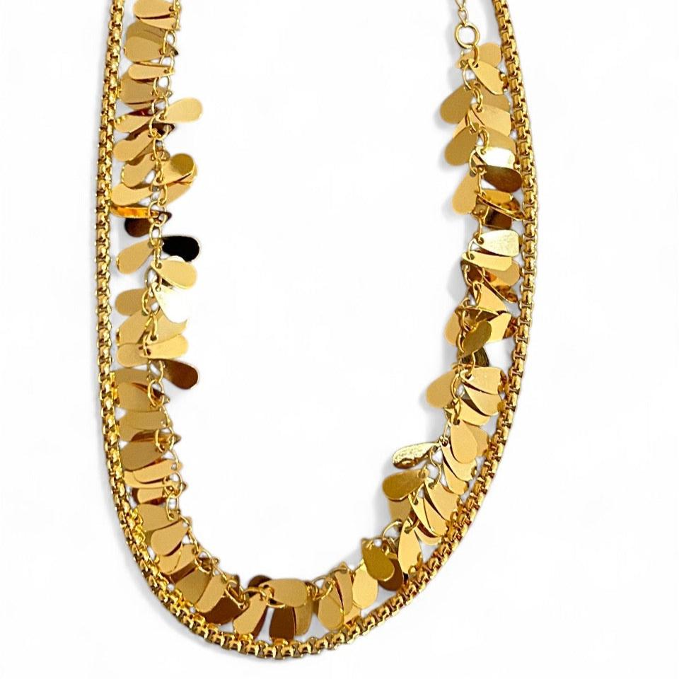 Colar Duplo Corrente Veneziana Dourado