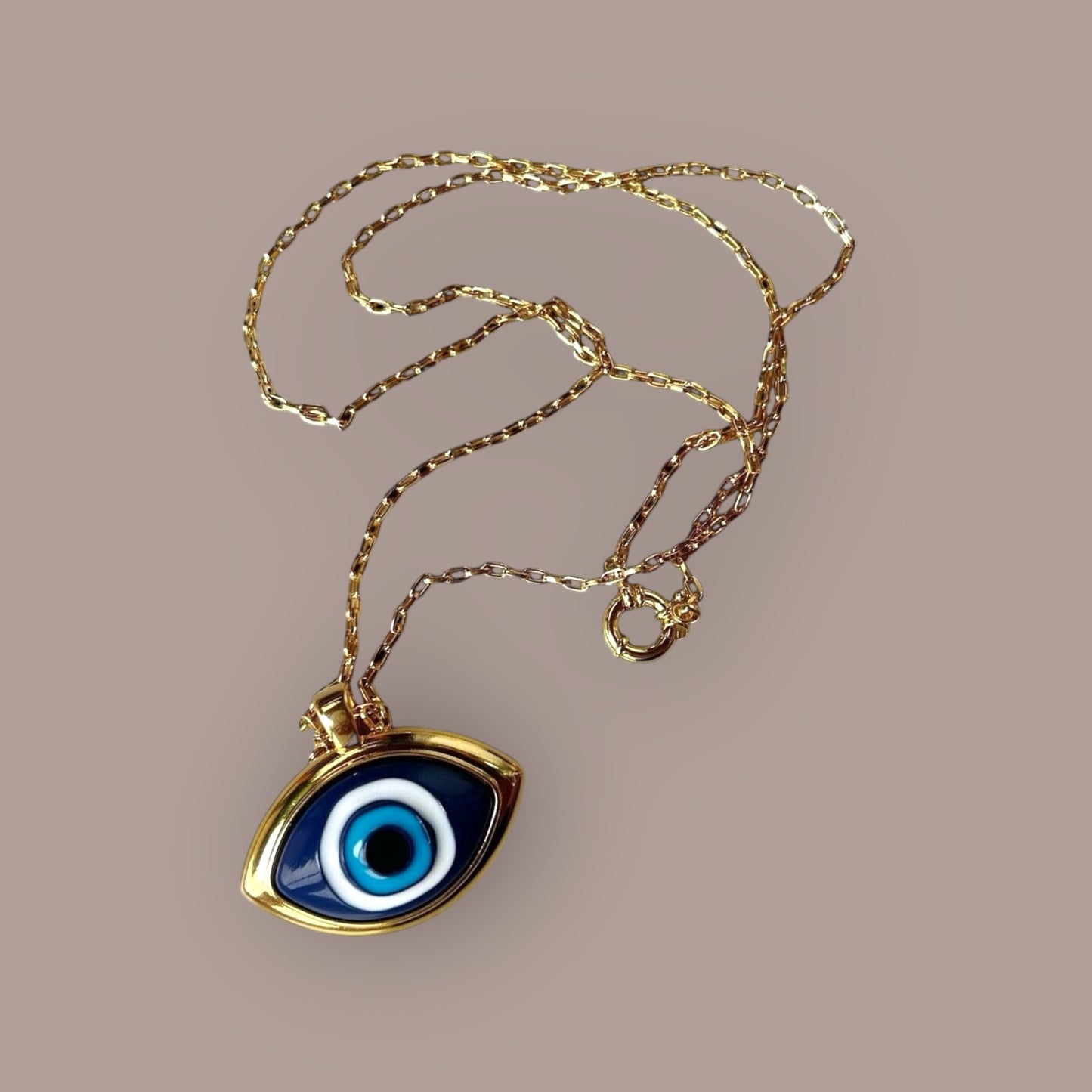 Colar Corrente Com Pingente Olho Grego dourado