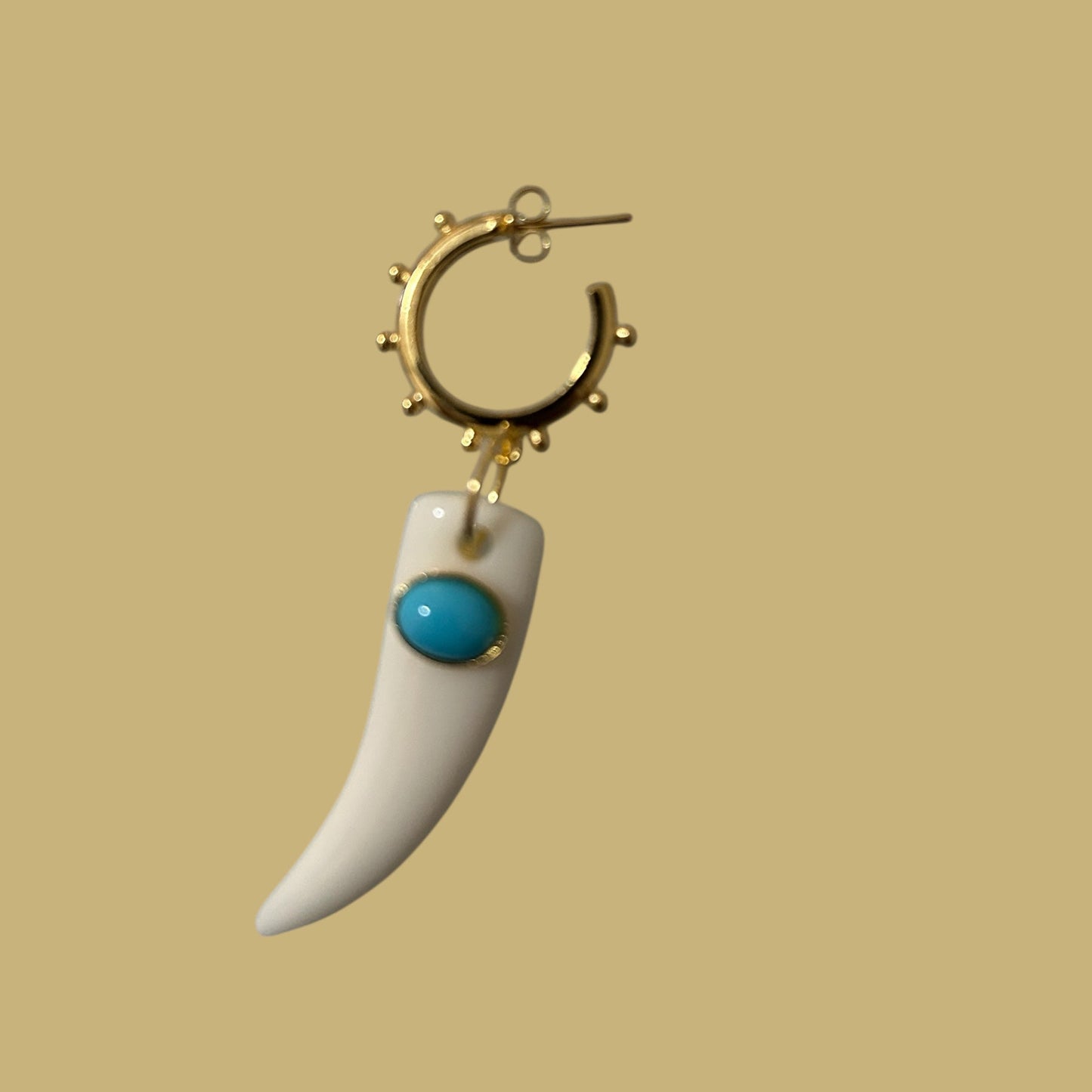 Brinco Argola Spike Com Dente e Predras