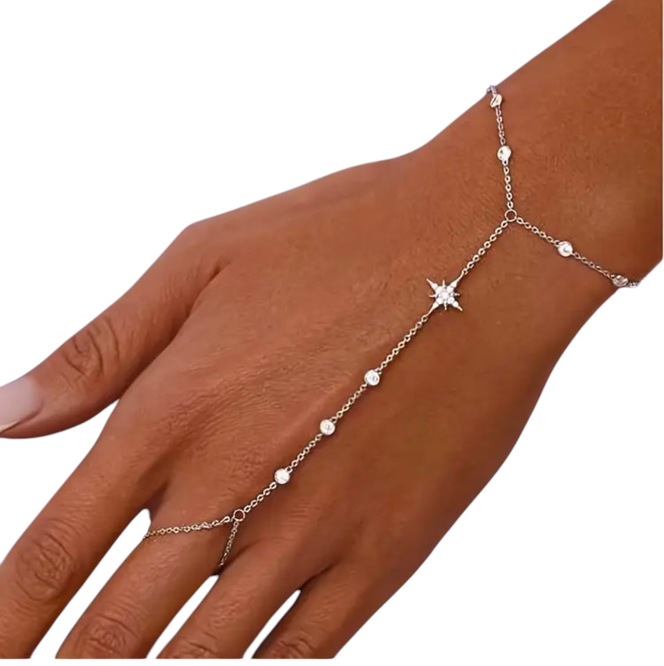 Pulseira de Mäo Estrela Prateada