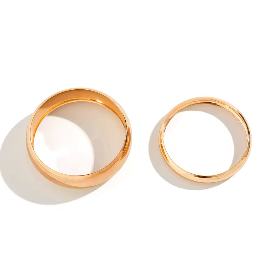 Pulseira Larga e Fina Dupla Dourada