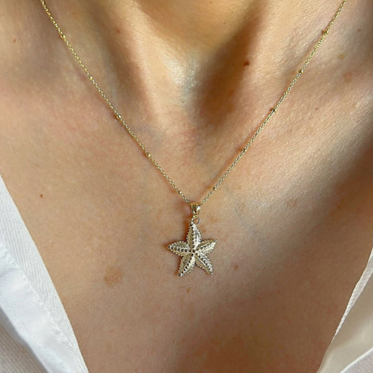 Colar Corrente Com Pingente Estrela