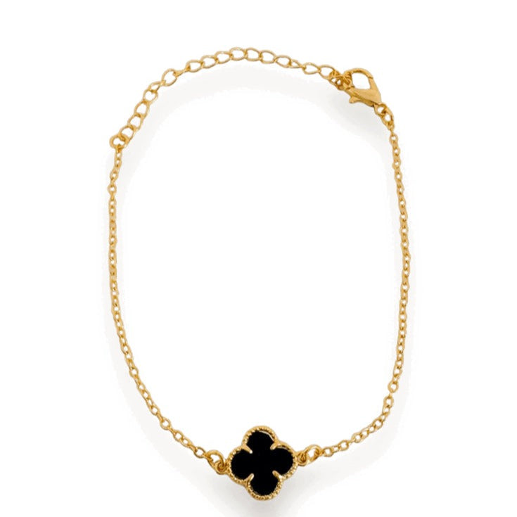 Pulseira Com Pingente Trevo Folheado