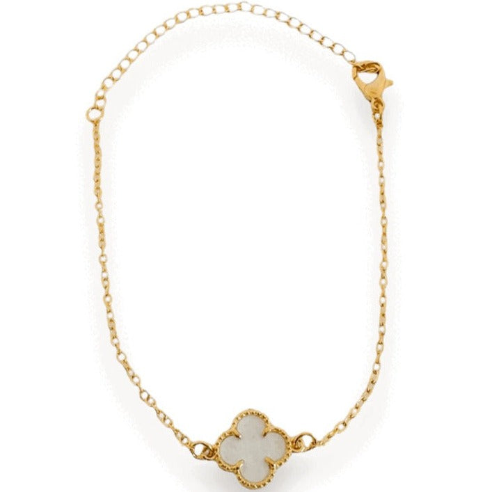 Pulseira Com Pingente Trevo Folheado