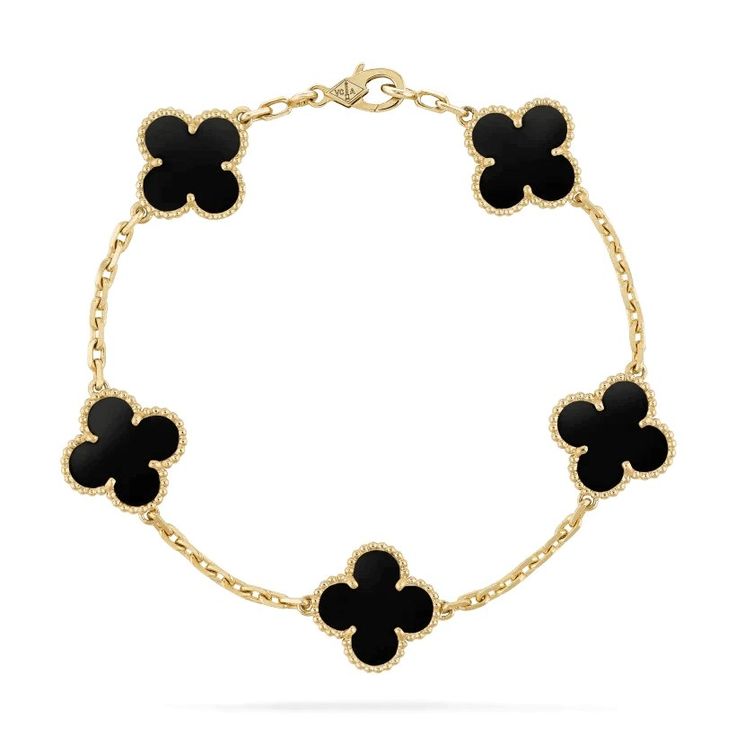 Pulseira Corrente e Trevo Esmaltado Folheado