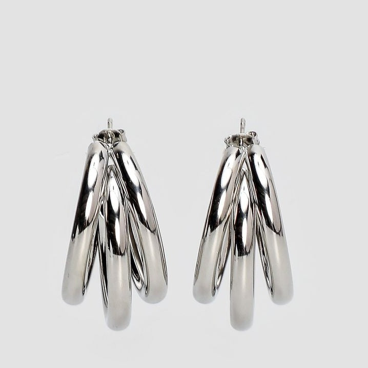 Brinco de Argola Tripla Folheado