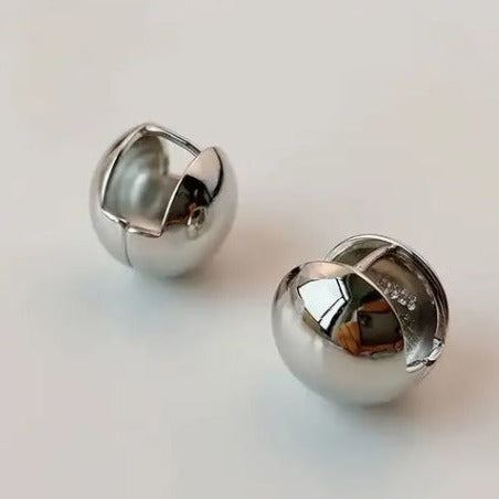 Brinco Argola Bolinha Folheada
