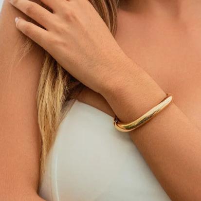Pulseira Bracelete Torta Dourado