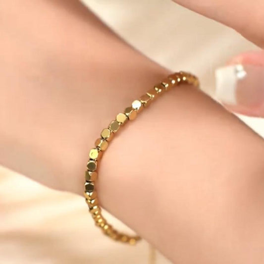Pulseira Pedrinhas Douradas Folheado