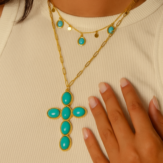 Colar Corrente Cruz Dourado