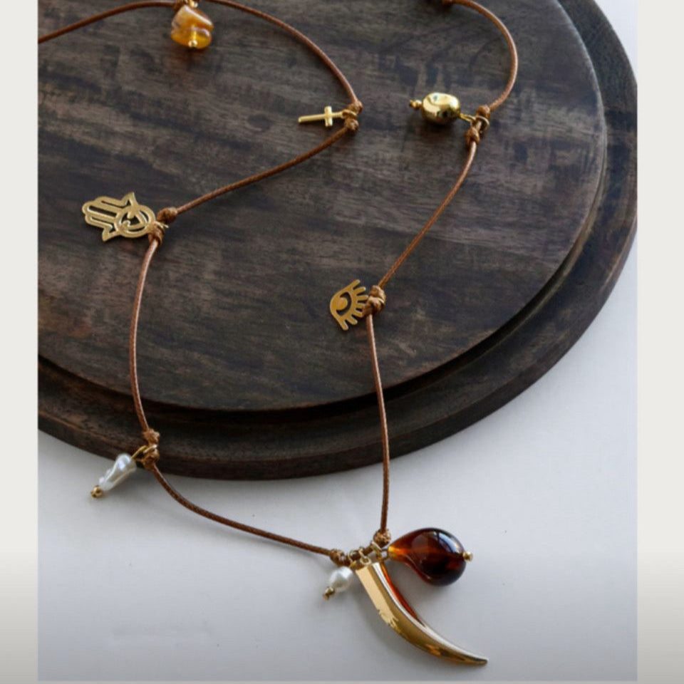 Colar Fio Comprido com Pingentes