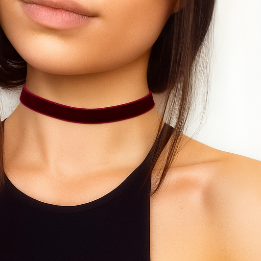 Colar Chocker Veludo Fino Com Fecho