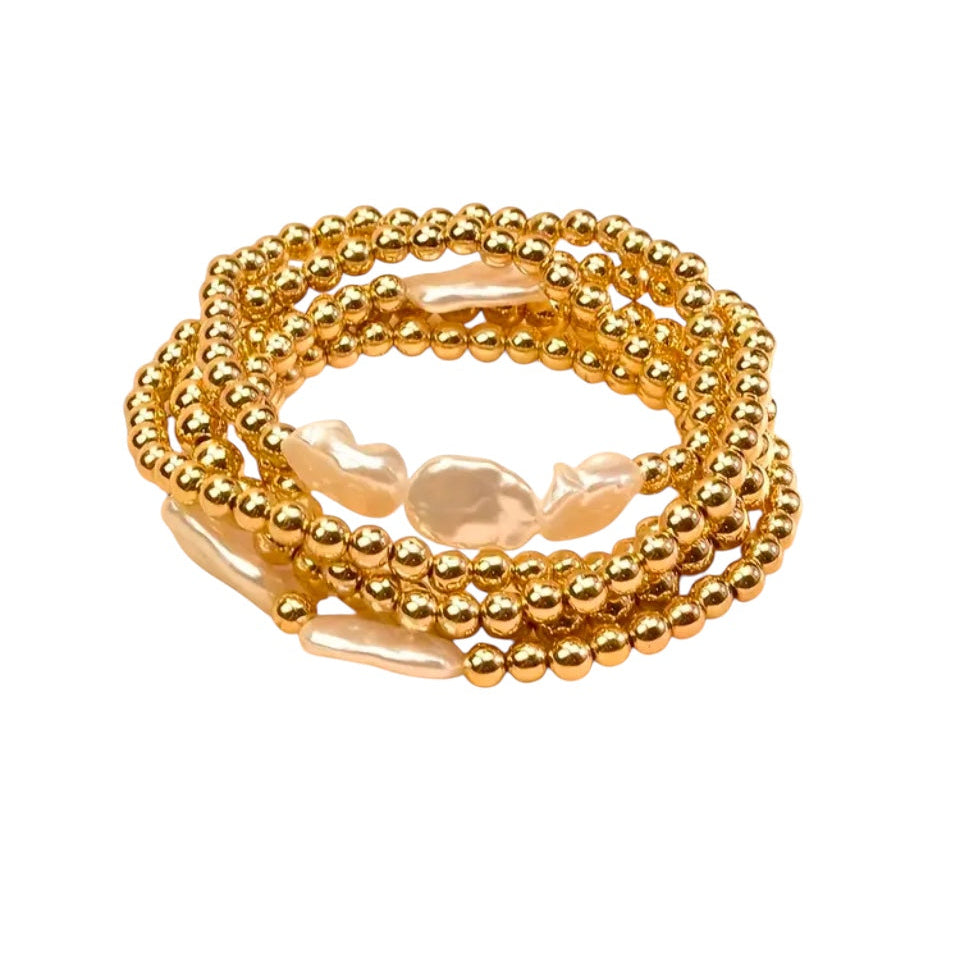 Pulseira Kit Bolinha Com Pérolas com 5